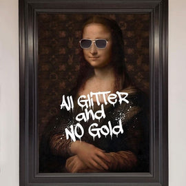 All Glitter No Gold Mona Lisa Framed Print Wallart-Direct