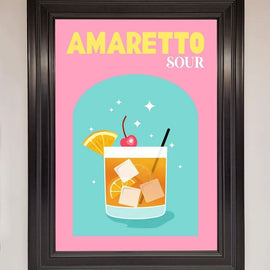 Amaretto Sour Cocktail Framed Wall Art Wallart-Direct