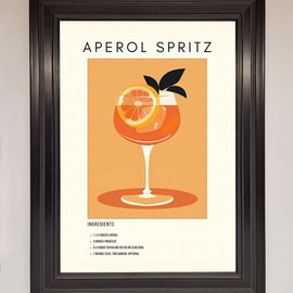 Aperol Spritz Cocktail Framed Print Wallart-Direct
