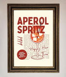 Aperol Spritz Happy Hour Cocktail Framed Wall Art Wallart-Direct
