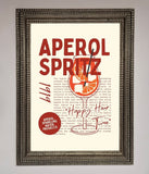 Aperol Spritz Happy Hour Cocktail Framed Wall Art Wallart-Direct