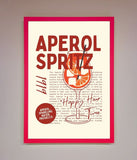Aperol Spritz Happy Hour Cocktail Framed Wall Art Wallart-Direct