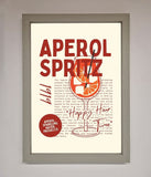Aperol Spritz Happy Hour Cocktail Framed Wall Art Wallart-Direct