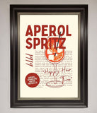 Aperol Spritz Happy Hour Cocktail Framed Wall Art Wallart-Direct
