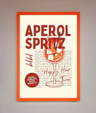 Aperol Spritz Happy Hour Cocktail Framed Wall Art Wallart-Direct