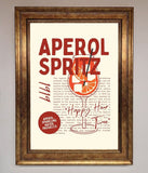 Aperol Spritz Happy Hour Cocktail Framed Wall Art Wallart-Direct