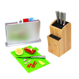 Universal Bamboo Knife Block with Removable Fibre Rods