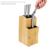 Universal Bamboo Knife Block with Removable Fibre Rods