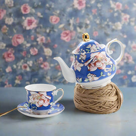 Warwickshire Royal Blue Bone China Tea Set KitchBoom