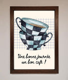 Blue Teacup Stack Kitchen Framed Wall Art Wallart-Direct