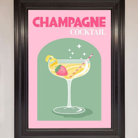 Champagne Cocktail Framed Poster Wallart-Direct