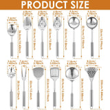 10/12Pcs Stainless Steel Cookware Set Kitchen Cooking Tools Baking Tools Tableware Shovel Spoon Kitchen Utensil Set Accessories Kitchen Essentials