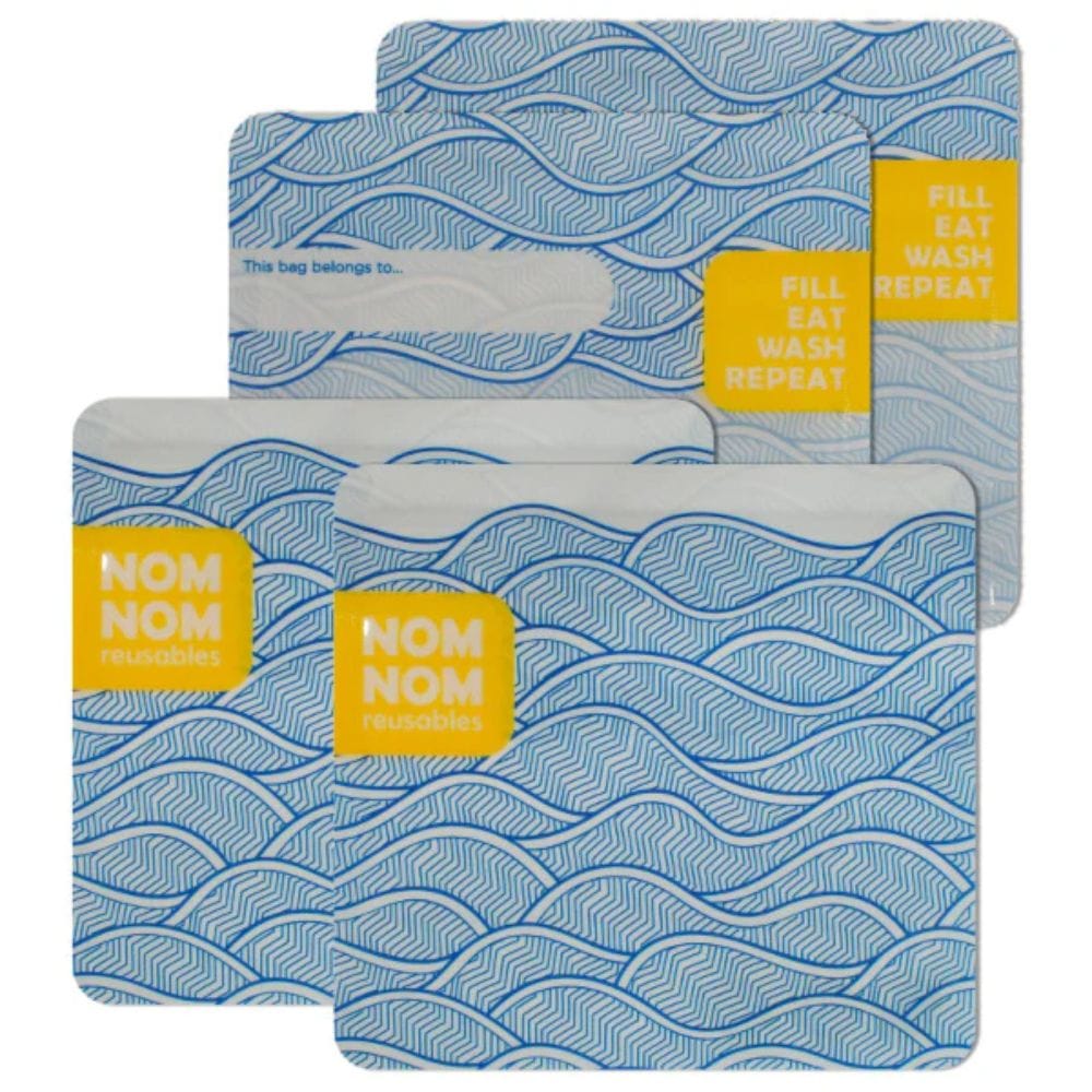 Reusable Snack Bags, 4-Pack, Wave Design