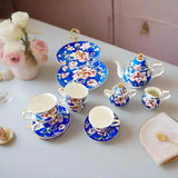 Warwickshire Royal Blue Bone China Tea Set KitchBoom