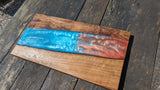 Walnut striking blue and bronze river board Barratt Boards - Cornish chopping boards designed for chefs