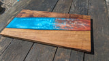 Walnut striking blue and bronze river board Barratt Boards - Cornish chopping boards designed for chefs