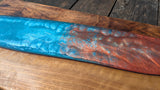 Walnut striking blue and bronze river board Barratt Boards - Cornish chopping boards designed for chefs
