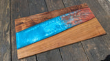 Walnut striking blue and bronze river board Barratt Boards - Cornish chopping boards designed for chefs