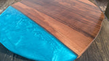 English Walnut and blue resin coffee table Barratt Boards - Cornish chopping boards designed for chefs