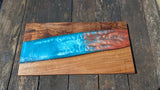 Walnut striking blue and bronze river board Barratt Boards - Cornish chopping boards designed for chefs