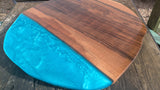 English Walnut and blue resin coffee table Barratt Boards - Cornish chopping boards designed for chefs