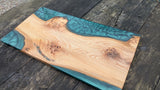 British Elm and dark green resin board Barratt Boards - Cornish chopping boards designed for chefs