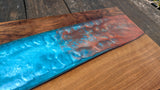 Walnut striking blue and bronze river board Barratt Boards - Cornish chopping boards designed for chefs