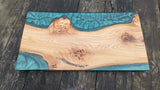 British Elm and dark green resin board Barratt Boards - Cornish chopping boards designed for chefs