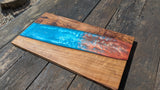 Walnut striking blue and bronze river board Barratt Boards - Cornish chopping boards designed for chefs