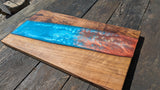 Walnut striking blue and bronze river board Barratt Boards - Cornish chopping boards designed for chefs