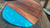 English Walnut and blue resin coffee table Barratt Boards - Cornish chopping boards designed for chefs