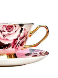 Rosette Majesty Bone China Teacup and Saucer KitchBoom
