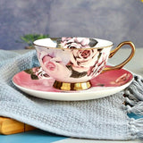 Rosette Majesty Bone China Teacup and Saucer KitchBoom