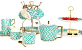 The Edwardian Emerald Bone China Tea Set KitchBoom