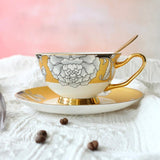 Regal Bloom Bone China Teacup and Saucer KitchBoom