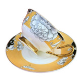 Regal Bloom Bone China Teacup and Saucer KitchBoom