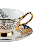 Regal Bloom Bone China Teacup and Saucer KitchBoom