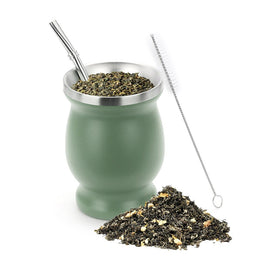1 Set 230ML Bombilla Set Yerba Mate Cup with One Spoon Kitchen Essentials