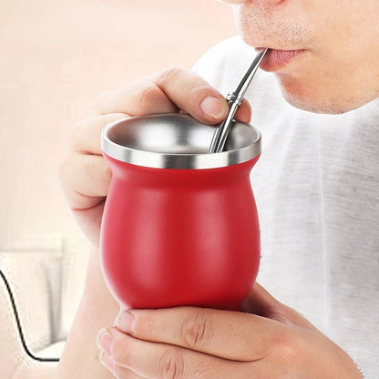 1 Set 230ML Bombilla Set Yerba Mate Cup with One Spoon Kitchen Essentials
