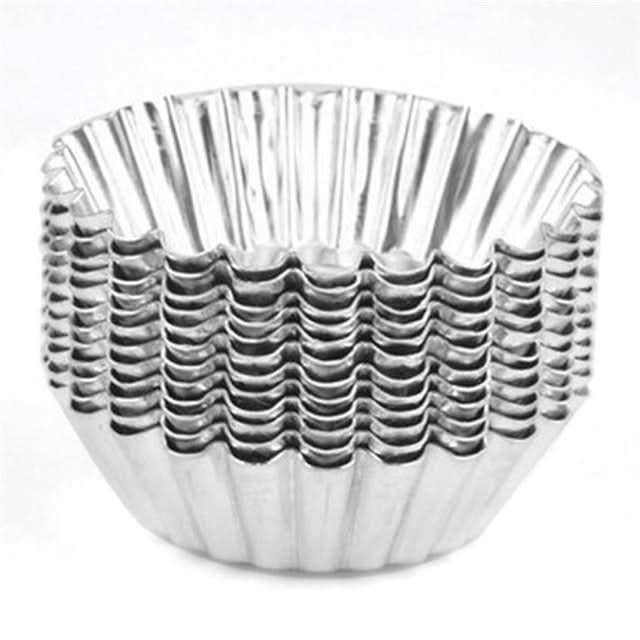 10 Pcs - Reusable Silver Stainless Steel Cupcake Tart Mold Kitchen Essentials
