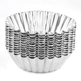 10 Pcs - Reusable Silver Stainless Steel Cupcake Tart Mold Kitchen Essentials