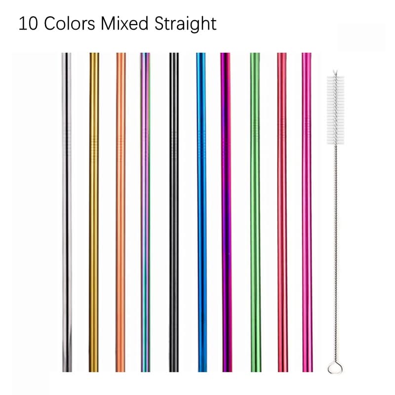 10 Reusable Stainless Steel Drinking Straws Kitchen Essentials