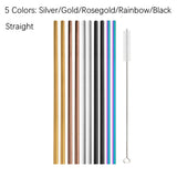 10 Reusable Stainless Steel Drinking Straws Kitchen Essentials