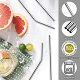 10 Reusable Stainless Steel Drinking Straws Kitchen Essentials