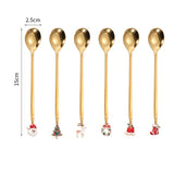 100Pcs/Lot Christmas Dessert Spoons in Stainless Steel Kitchen Essentials