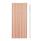 10Pcs Reusable Metal Drinking Straws in Stainless Steel Kitchen Essentials