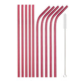 10Pcs Reusable Metal Drinking Straws in Stainless Steel Kitchen Essentials