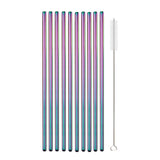 10Pcs Reusable Metal Drinking Straws in Stainless Steel Kitchen Essentials