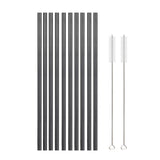 10Pcs Reusable Metal Drinking Straws in Stainless Steel Kitchen Essentials