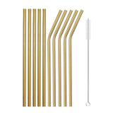 10Pcs Reusable Metal Drinking Straws in Stainless Steel Kitchen Essentials